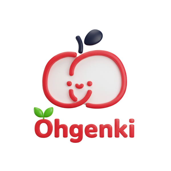 오겡끼 입체 사과 로고 — Ohgenki